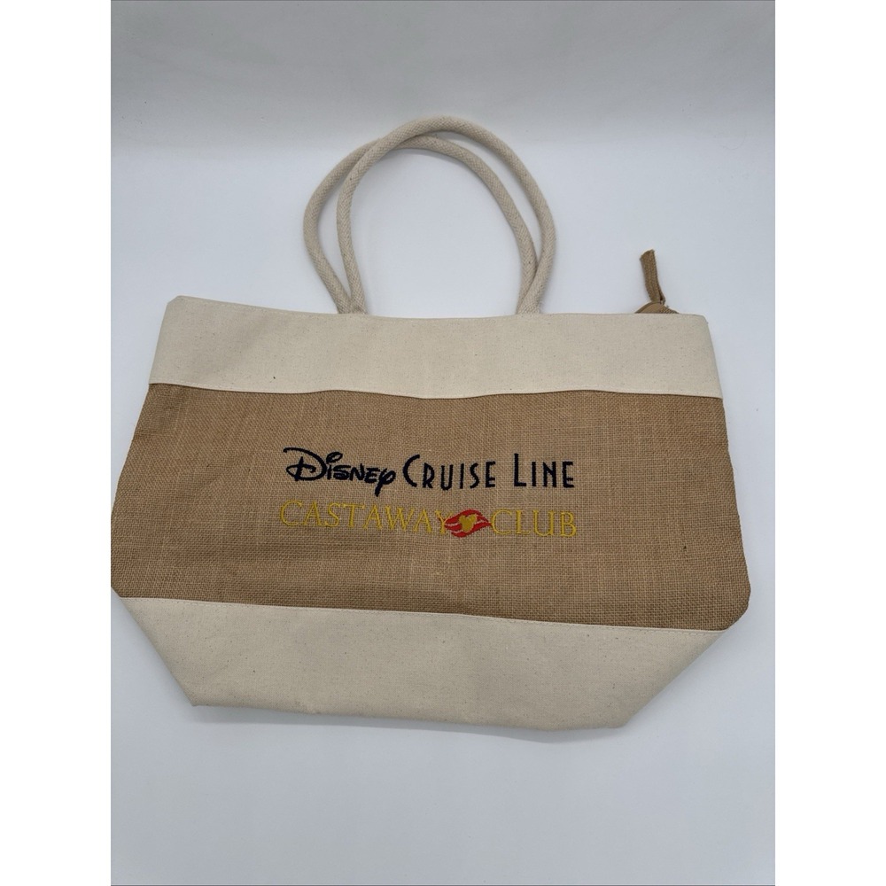 Disney Cruise Line Castaway Club - Burlap and Canvas Tote Bag - Weekender Beach